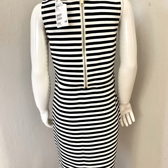 NWT H&M Ponte Knit Striped Sleeveless Dress Navy & White Summer Casual Size 4/6Y - Picture 12 of 16